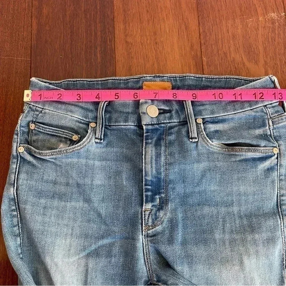 Mother The Looker Ankle Fray Blue Jeans in Birds of Paradise Wash Womens Size 26 - Picture 11 of 12